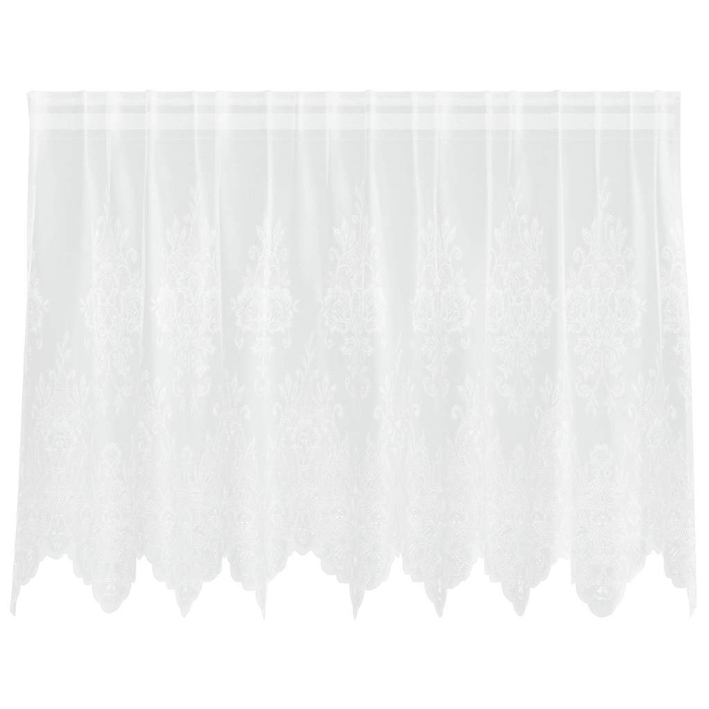 Lace Curtain with Curtains White 200x100cm Polyester